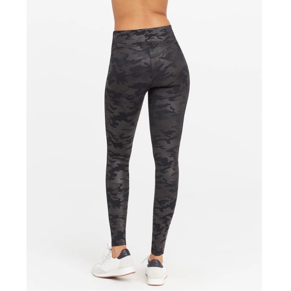 Spanx - Faux Leather Camo Leggings in Matte Black Camo - Picture 2 of 6